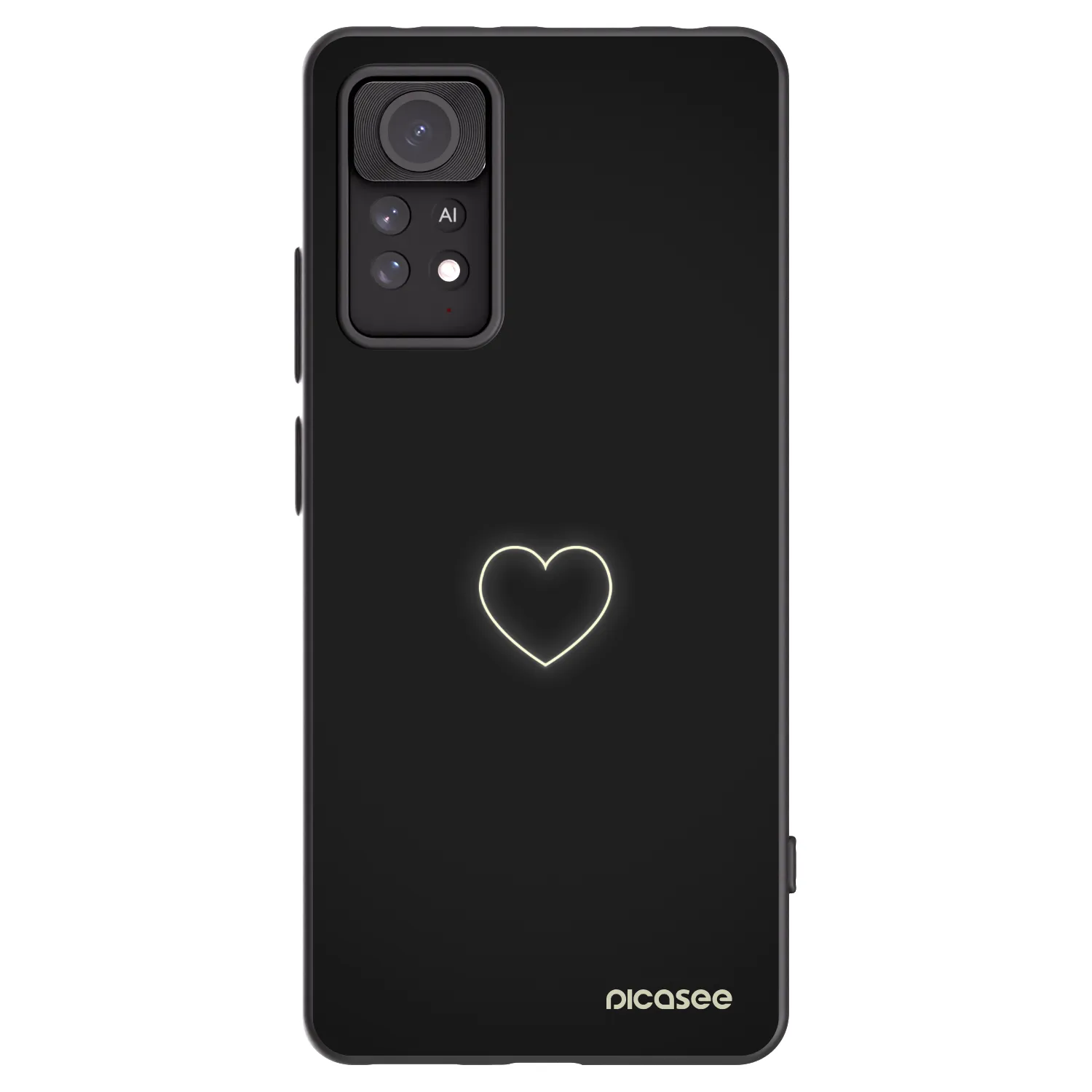 Picasee Xiaomi Redmi Note 11 Pro Hülle - Schwarzes Silikon - Heart