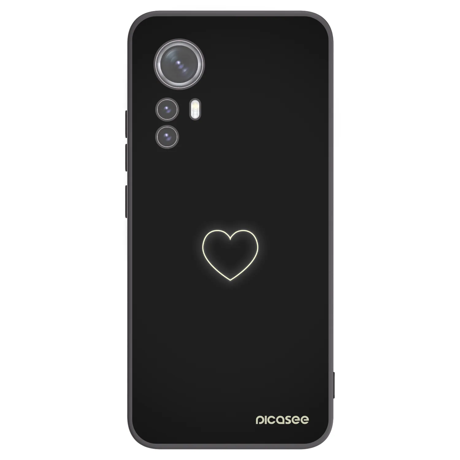 Picasee Xiaomi 12 Hülle - Schwarzes Silikon - Heart
