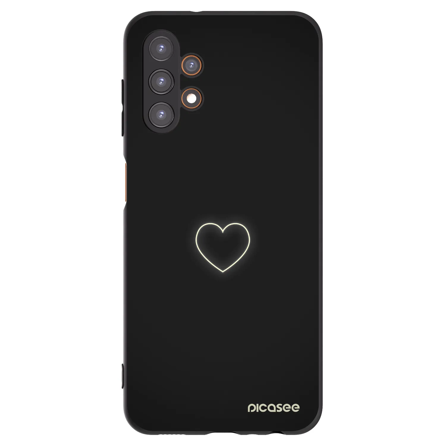 Picasee Samsung Galaxy A13 4G A135 Hülle - Schwarzes Silikon - Heart
