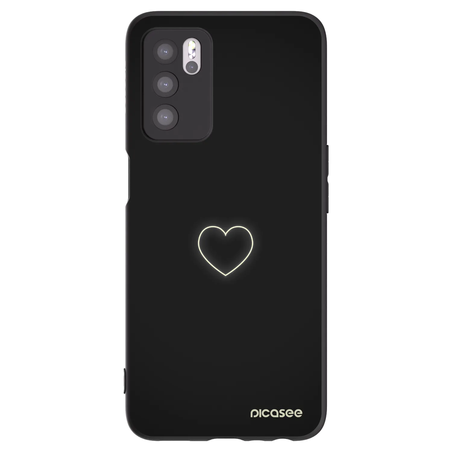 Picasee OPPO A16s Hülle - Schwarzes Silikon - Heart