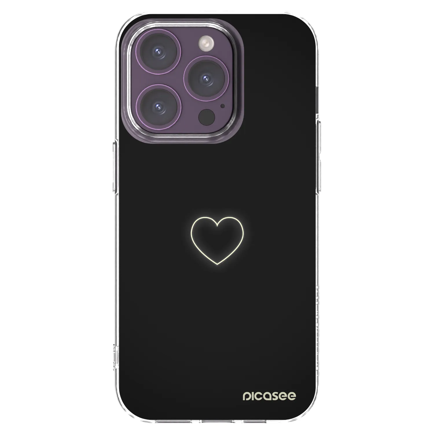 Picasee Apple iPhone 14 Pro Hülle - Transparentes Silikon - Heart