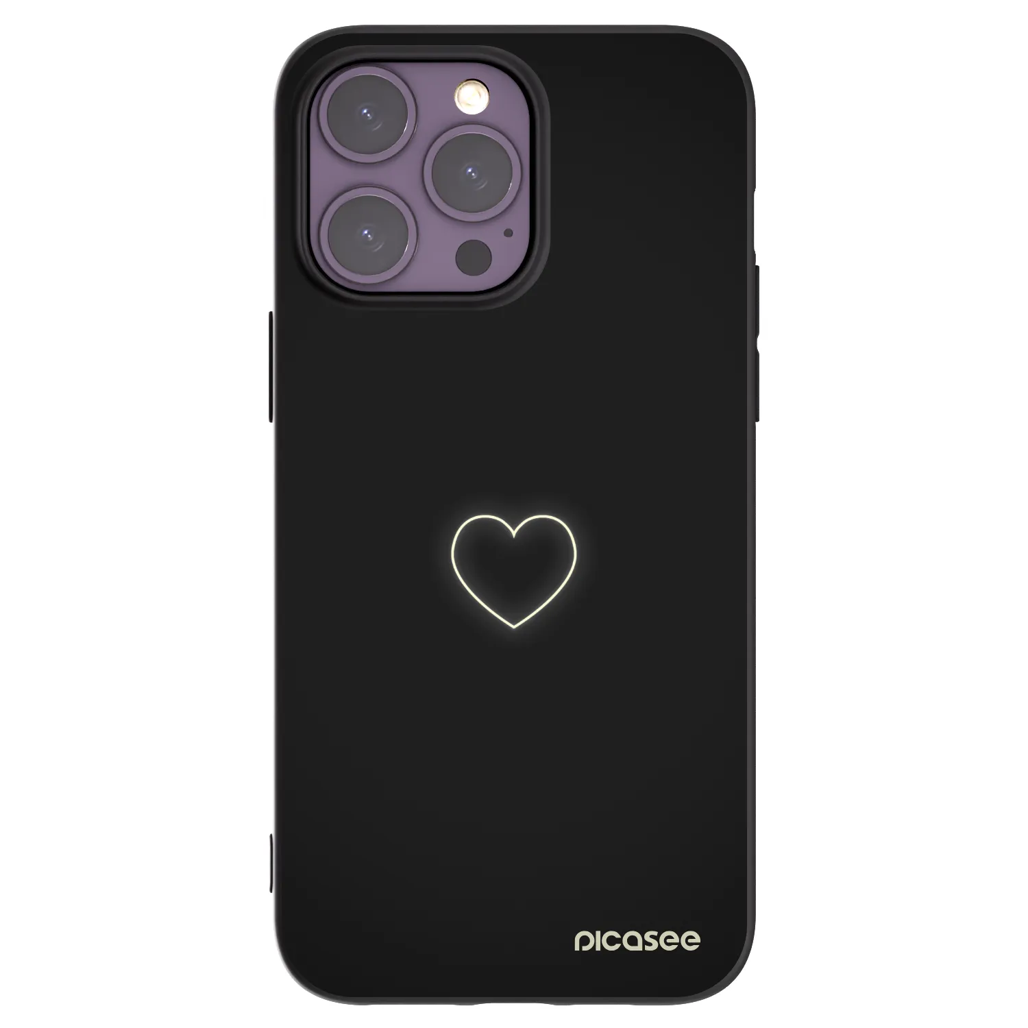 Picasee Apple iPhone 14 Pro Max Hülle - Schwarzes Silikon - Heart