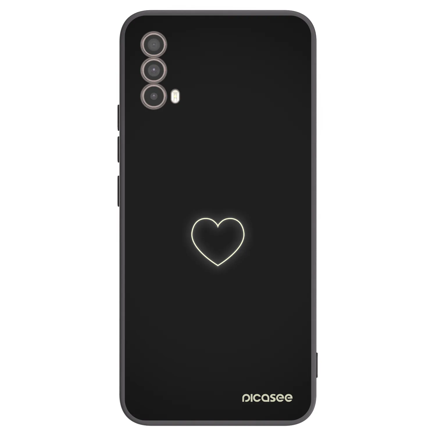 Picasee Motorola Moto E40 Hülle - Schwarzes Silikon - Heart