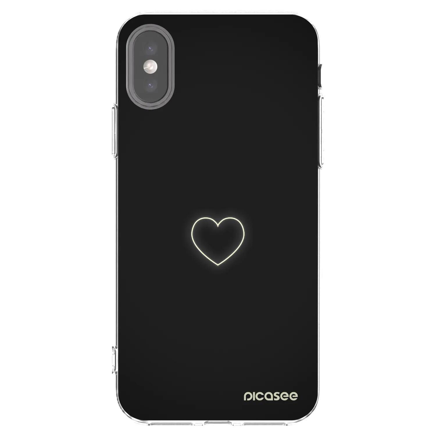 Picasee Apple iPhone X/XS Hülle - Transparentes Silikon - Heart