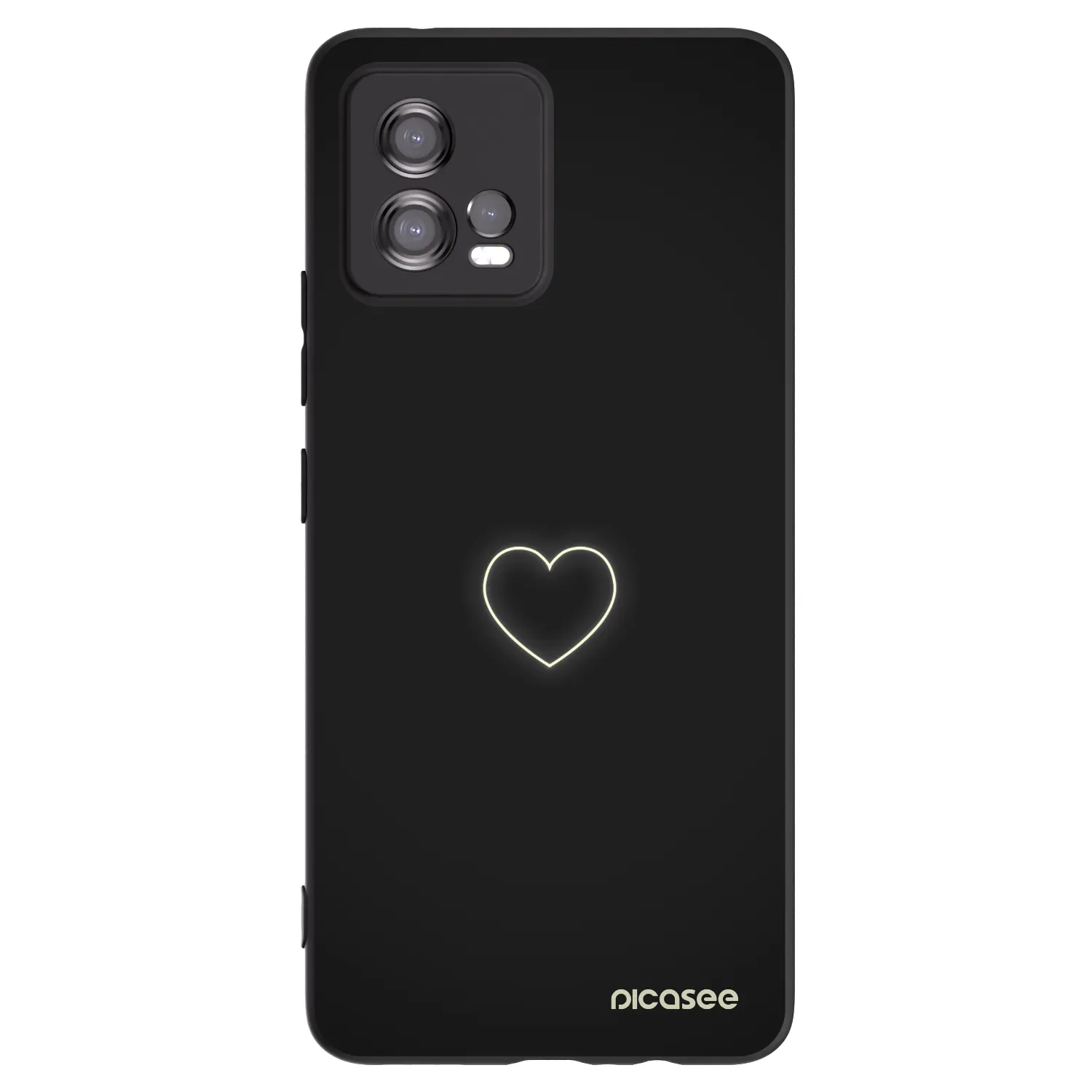 Picasee Motorola Moto G72 Hülle - Schwarzes Silikon - Heart
