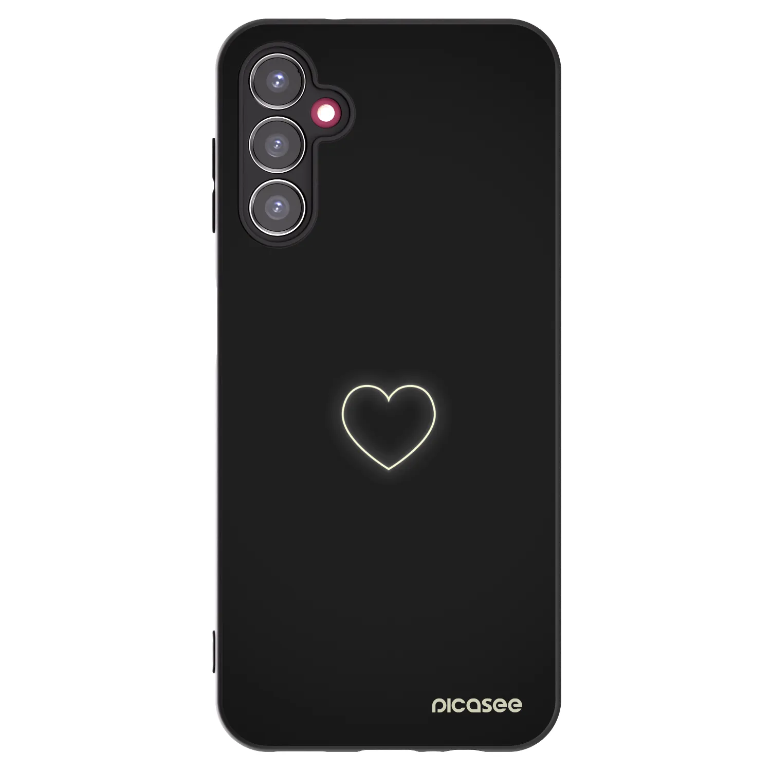 Picasee Samsung Galaxy A14 4G A145R Hülle - Schwarzes Silikon - Heart