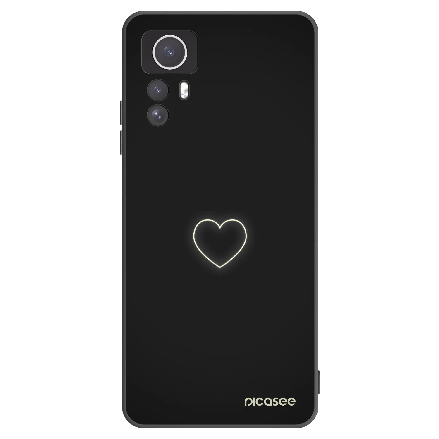 Picasee Xiaomi Redmi Note 12S Hülle - Schwarzes Silikon - Heart