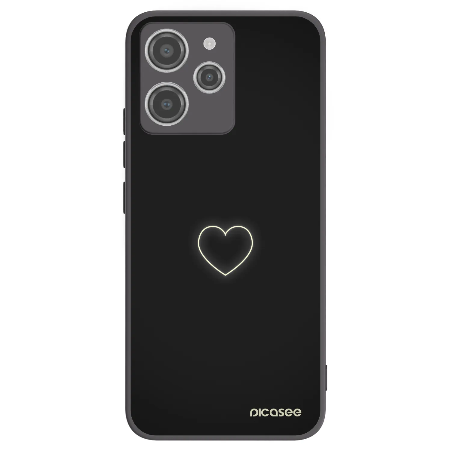 Picasee Xiaomi Redmi 12 4G Hülle - Schwarzes Silikon - Heart