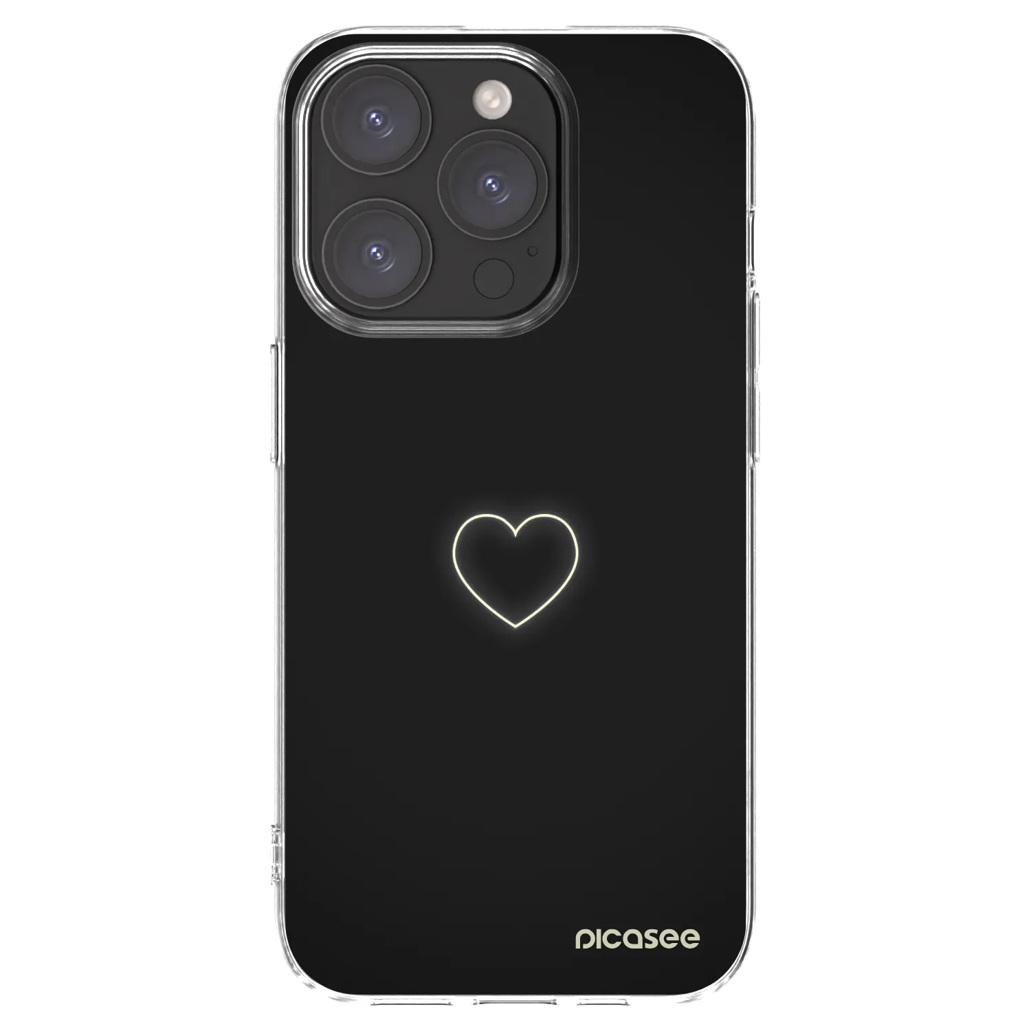 Picasee Apple iPhone 15 Pro Hülle - Transparentes Silikon - Heart