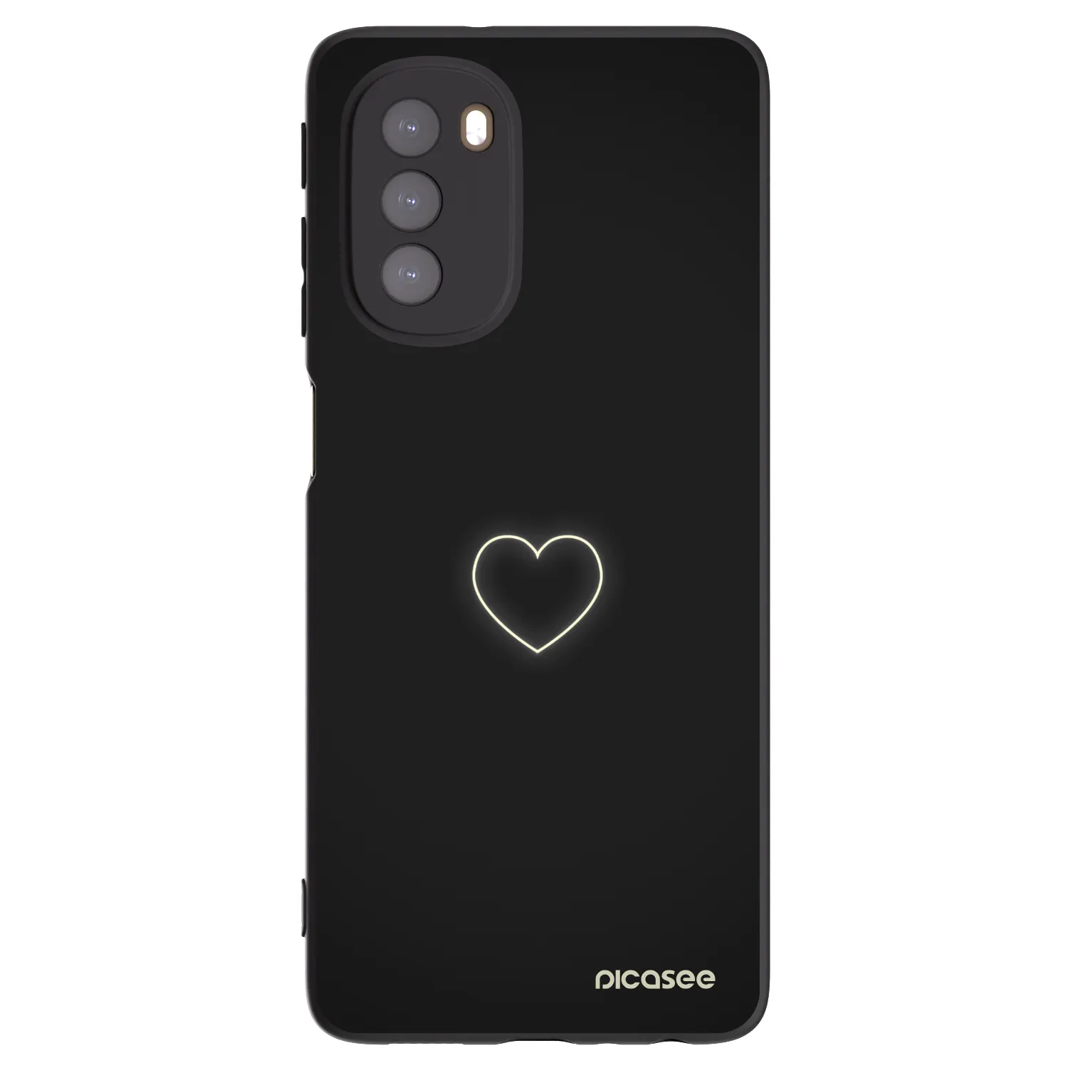 Picasee Motorola Moto G51 Hülle - Schwarzes Silikon - Heart