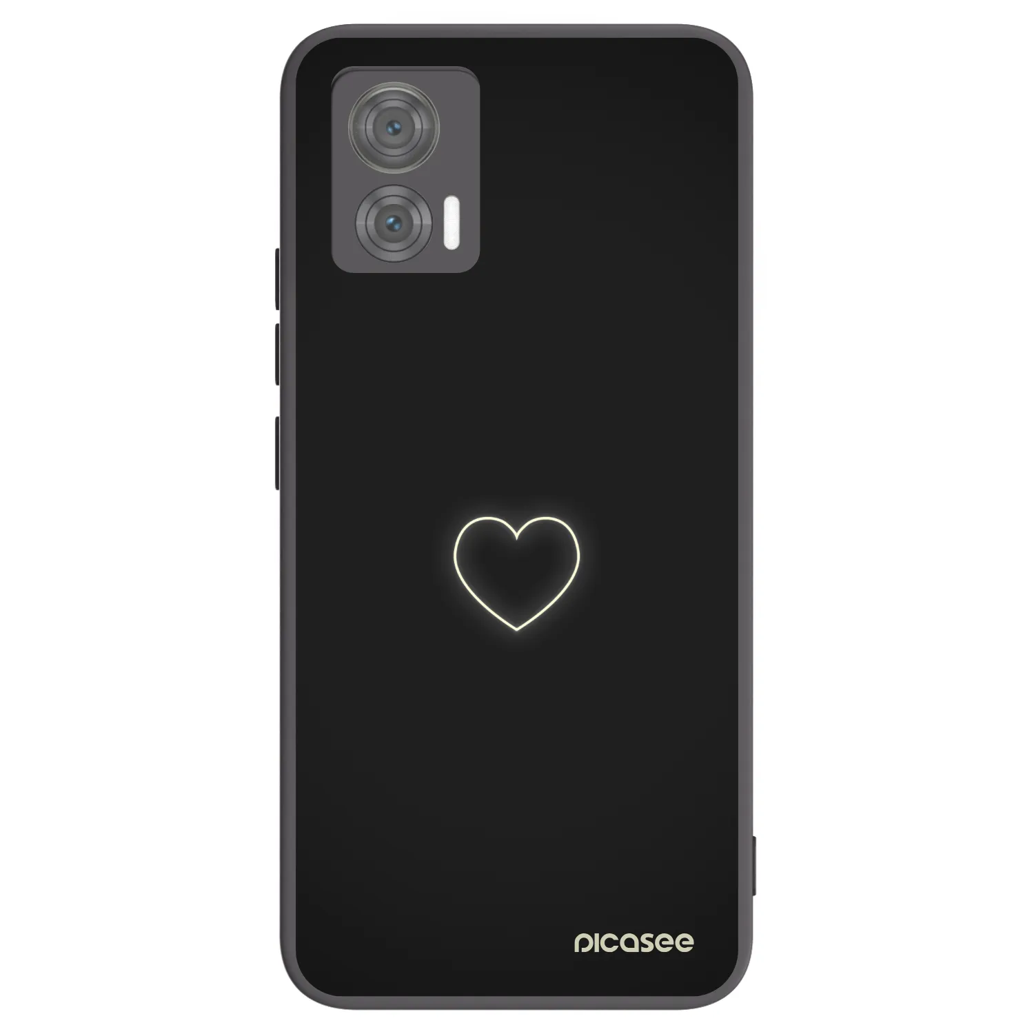 Picasee Motorola Edge 30 Neo Hülle - Schwarzes Silikon - Heart