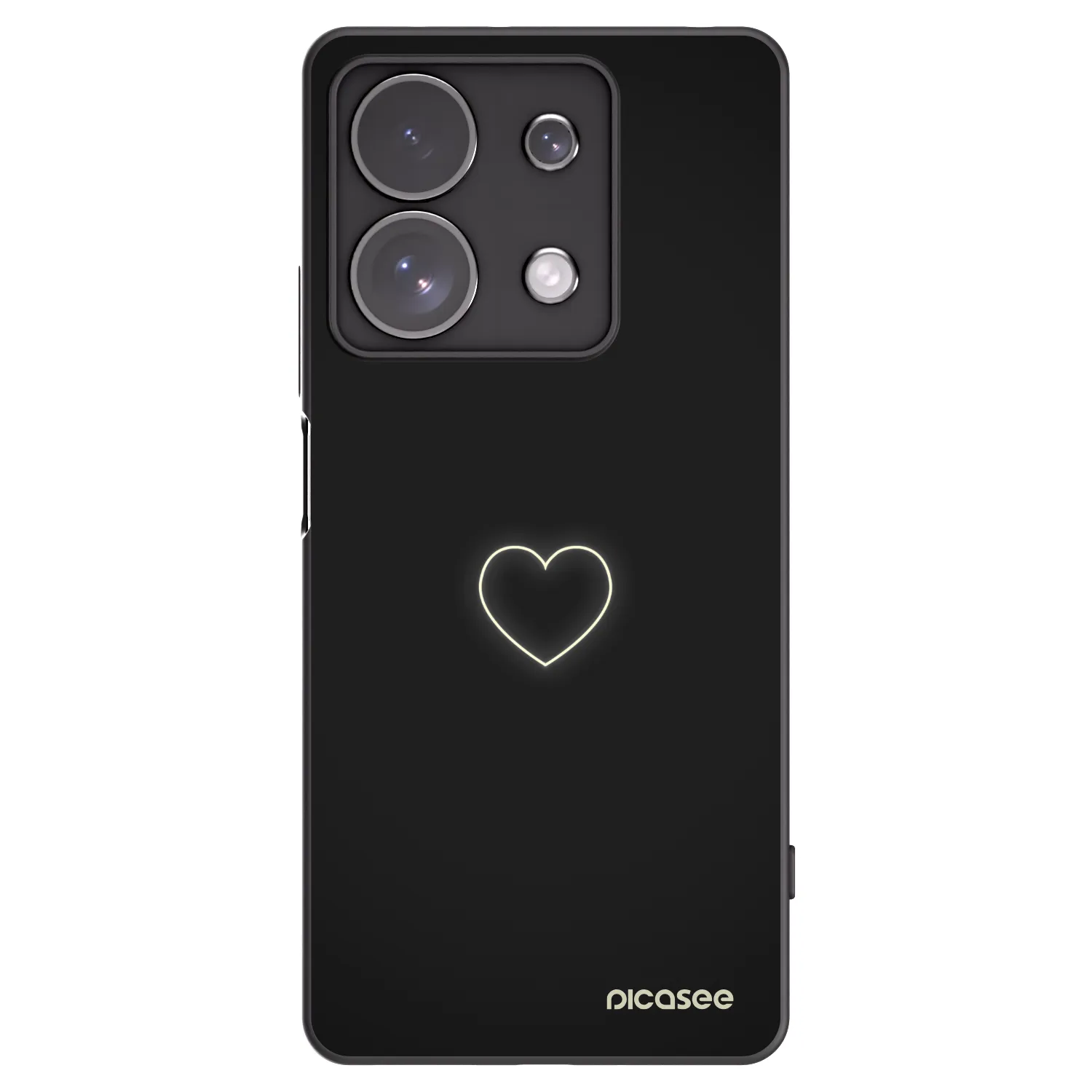 Picasee Xiaomi Redmi Note 13 Pro 4G Hülle - Schwarzes Silikon - Heart