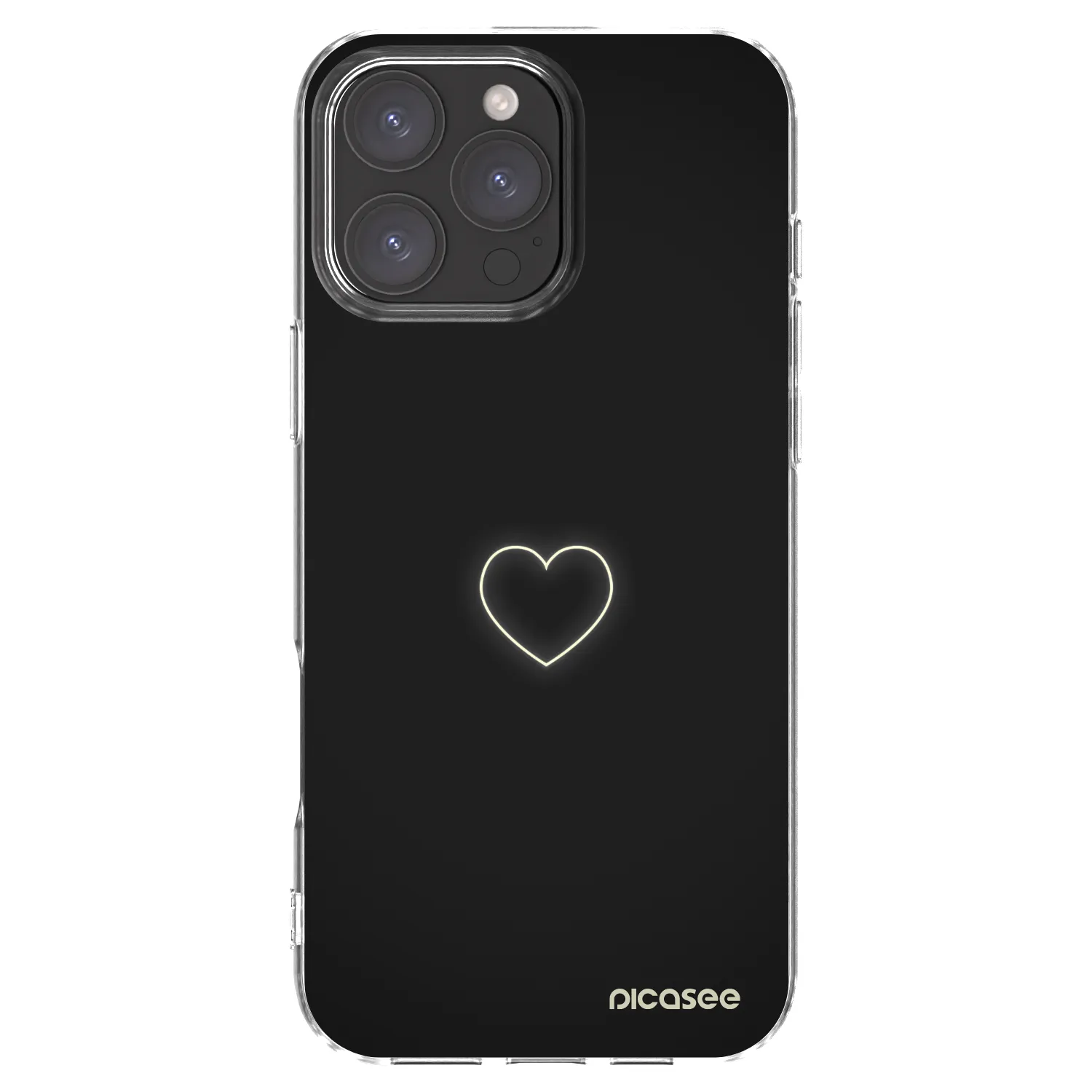 Picasee Apple iPhone 16 Pro Max Hülle - Transparentes Silikon - Heart