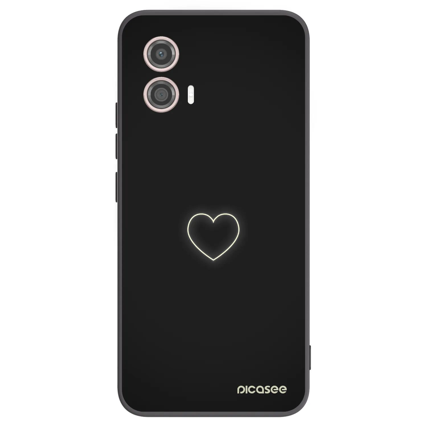 Picasee Motorola Moto G53 5G Hülle - Schwarzes Silikon - Heart