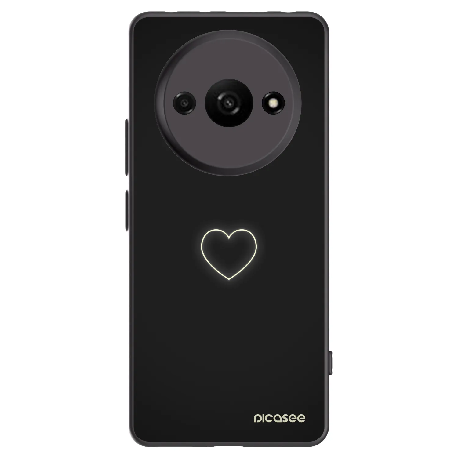 Picasee Xiaomi Redmi A3 Hülle - Schwarzes Silikon - Heart