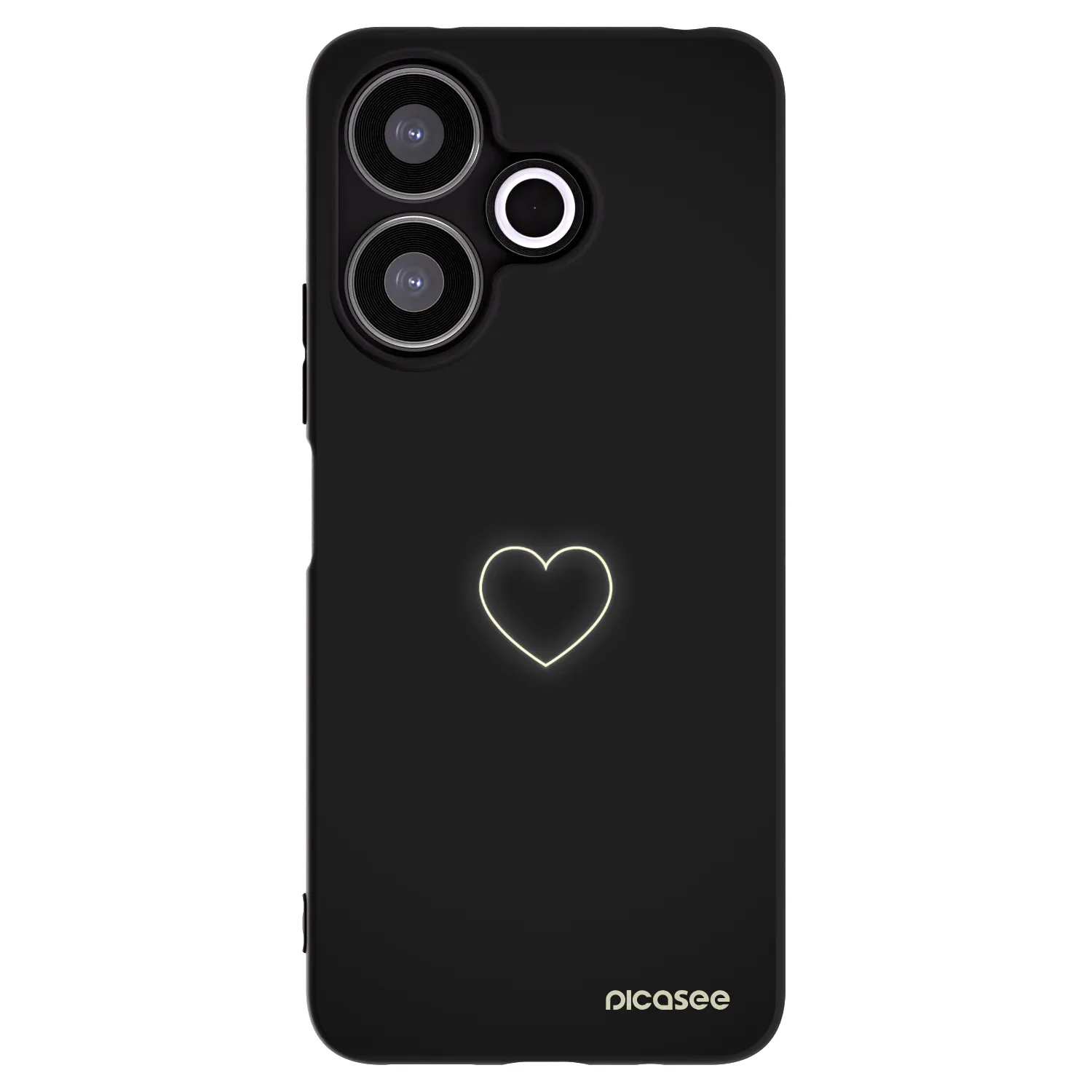 Picasee Xiaomi Redmi 13 4G Hülle - Schwarzes Silikon - Heart