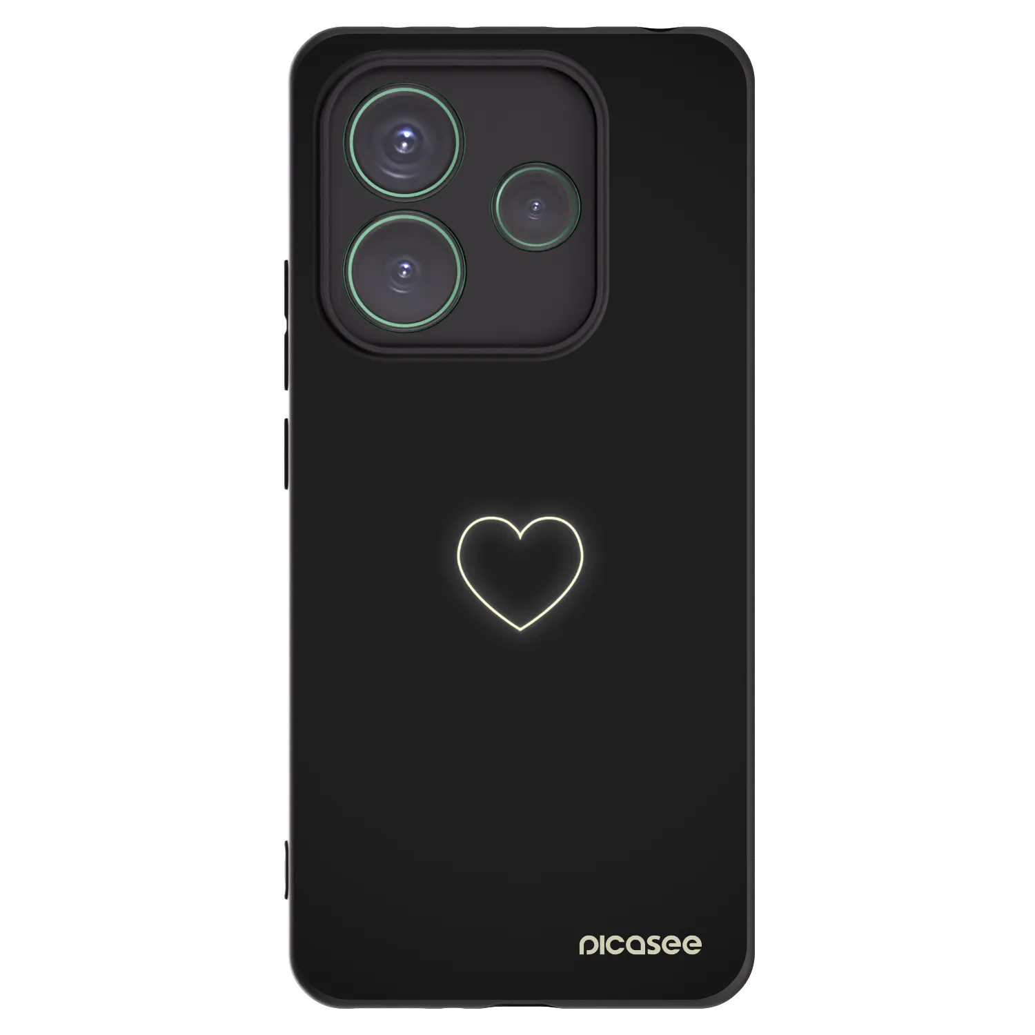Picasee Xiaomi Redmi Note 14 5G Hülle - Schwarzes Silikon - Heart
