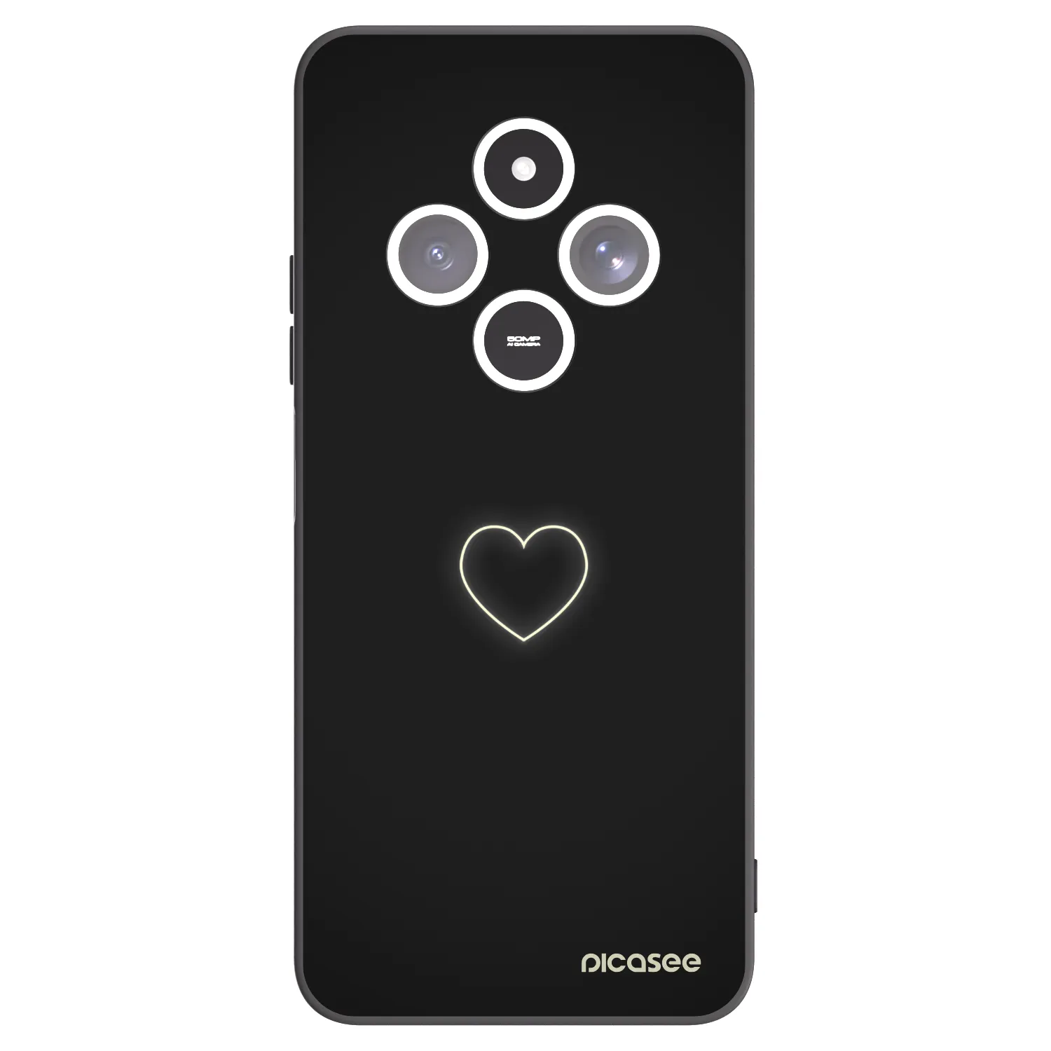 Picasee Xiaomi Redmi 14C Hülle - Schwarzes Silikon - Heart