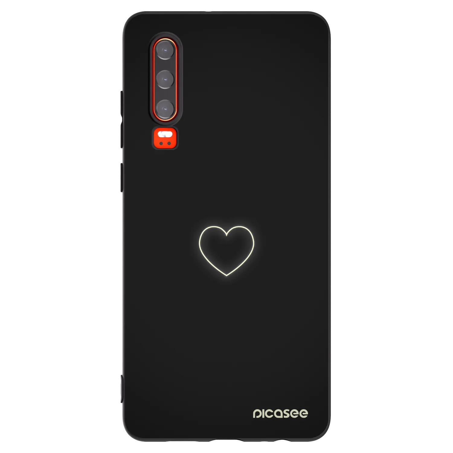 Picasee Huawei P30 Hülle - Schwarzes Silikon - Heart