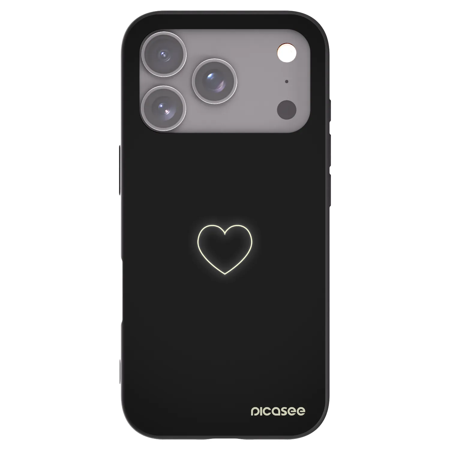 Picasee Apple iPhone 17 Pro Hülle - Schwarzes Silikon - Heart