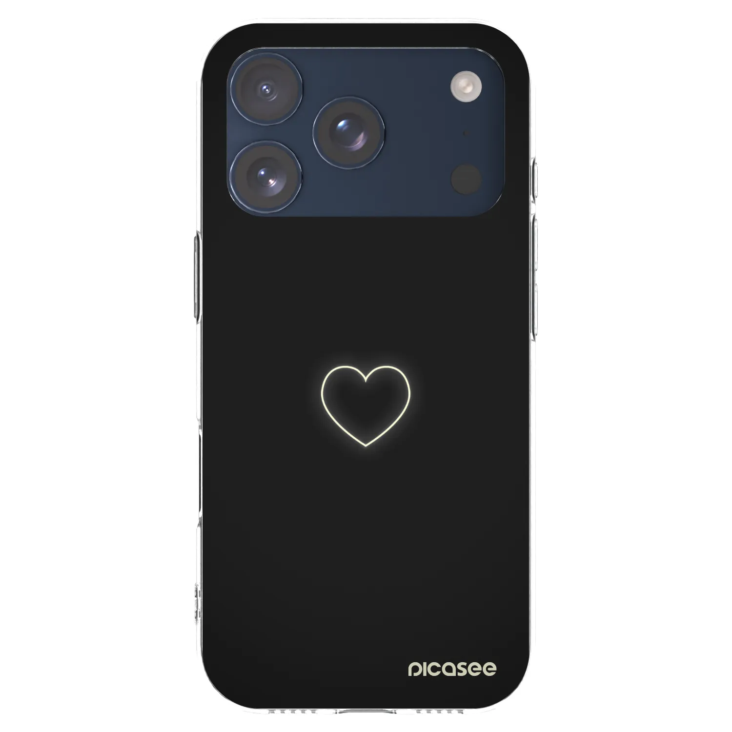 Picasee Apple iPhone 17 Pro Hülle - Transparentes Silikon - Heart