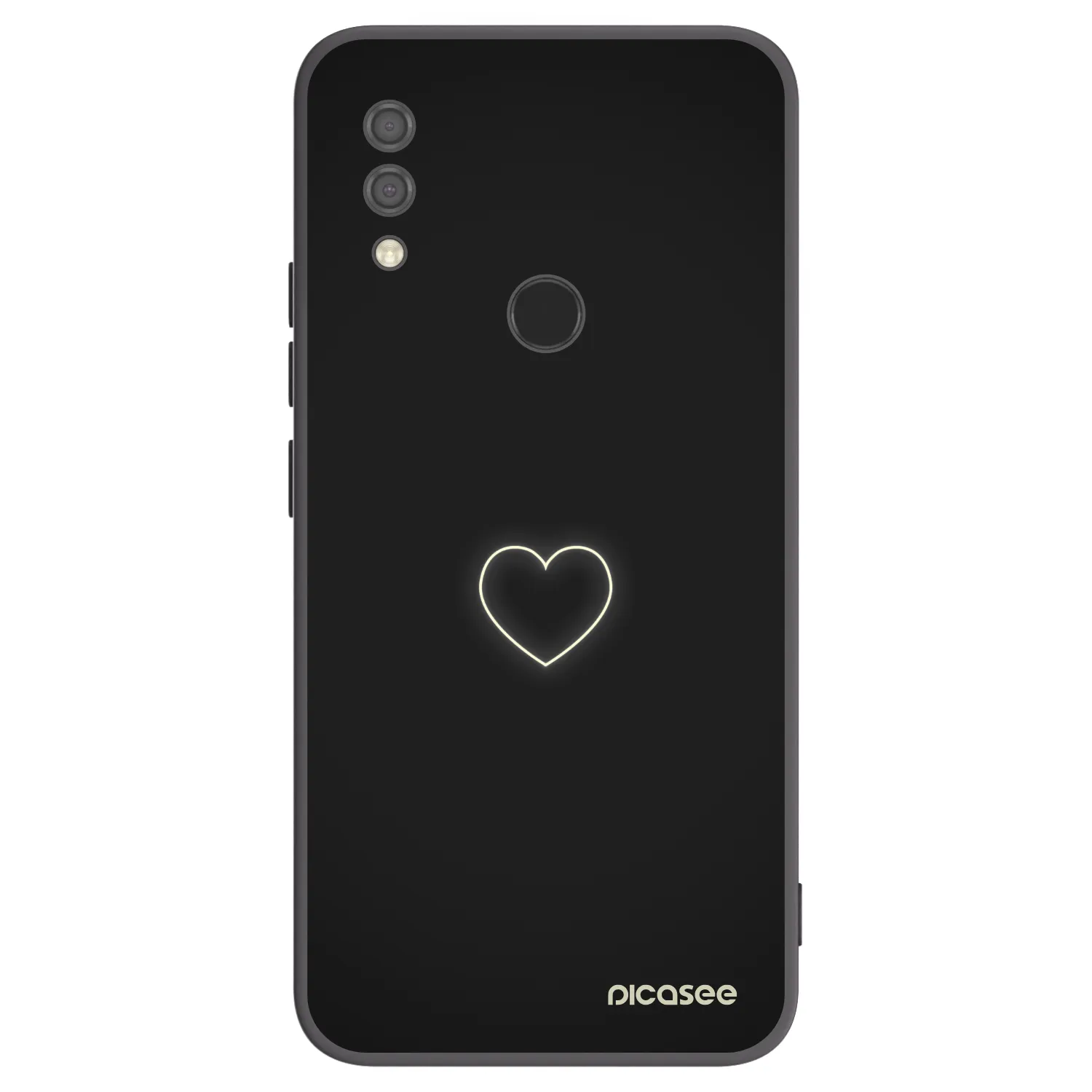 Picasee Xiaomi Redmi 7 Hülle - Schwarzes Silikon - Heart