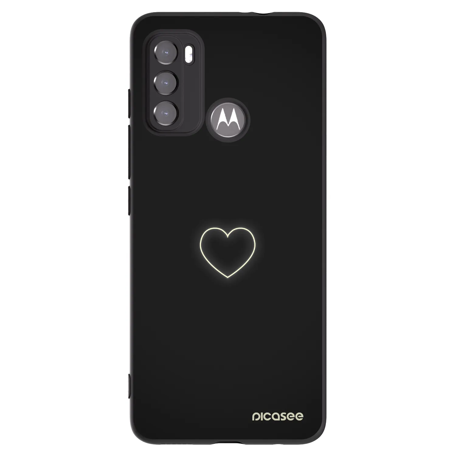 Picasee Motorola Edge 60 5G Hülle - Schwarzes Silikon - Heart