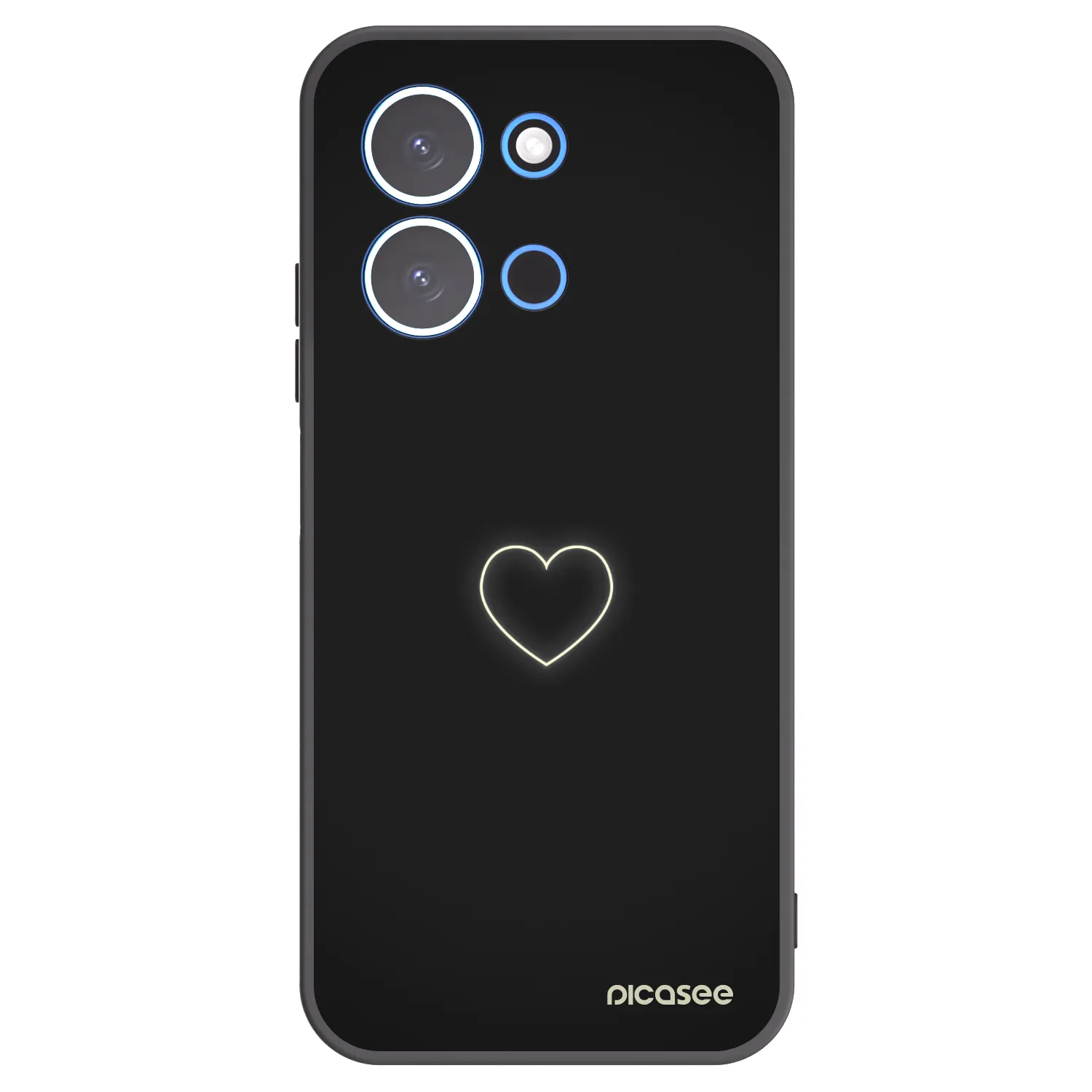 Picasee Xiaomi Redmi 15C 4G Hülle - Schwarzes Silikon - Heart