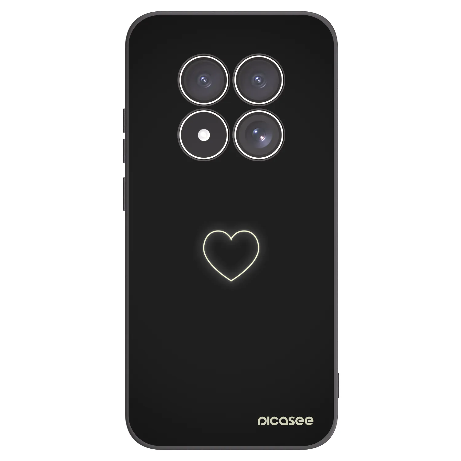 Picasee Xiaomi Redmi Note 15 Pro 4G Hülle - Schwarzes Silikon - Heart