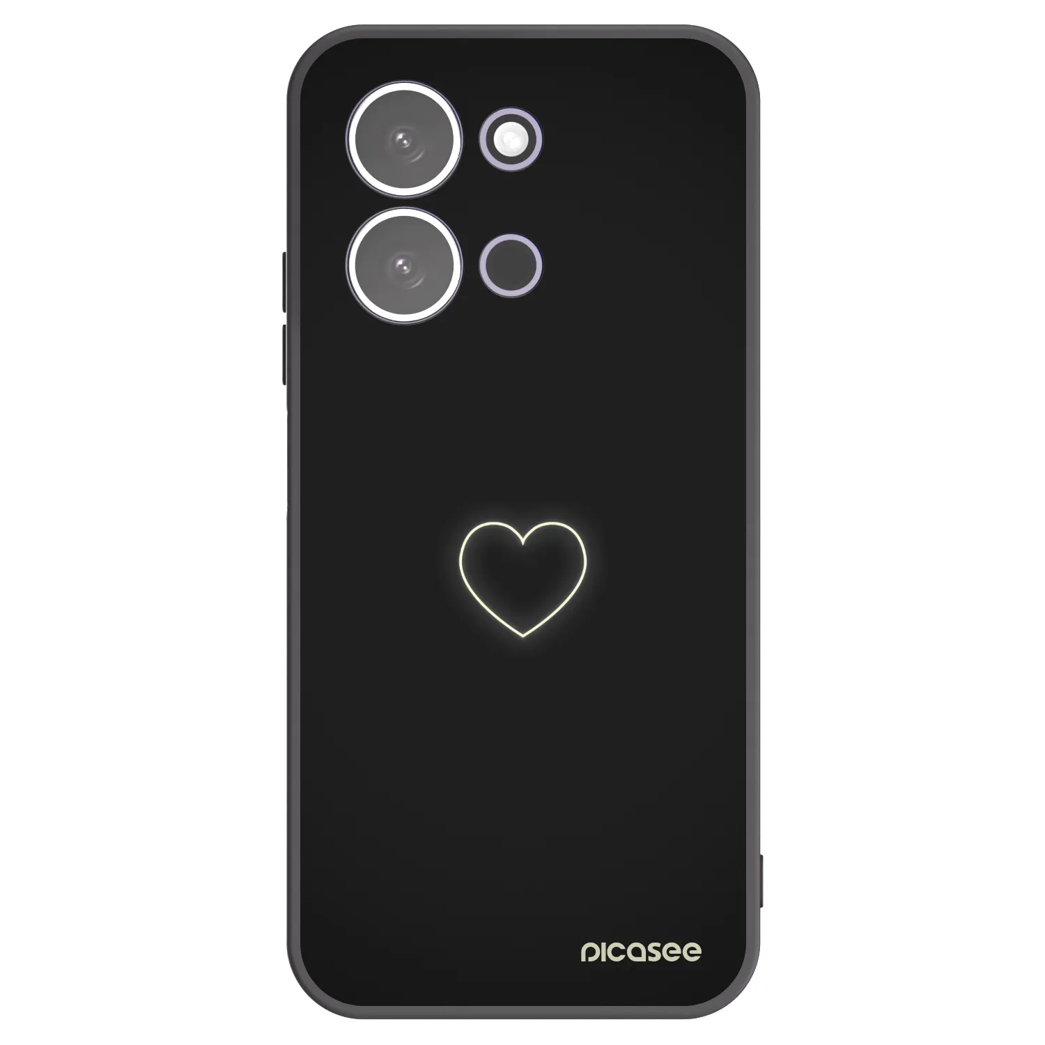 Picasee Xiaomi Redmi 15C 5G Hülle - Schwarzes Silikon - Heart
