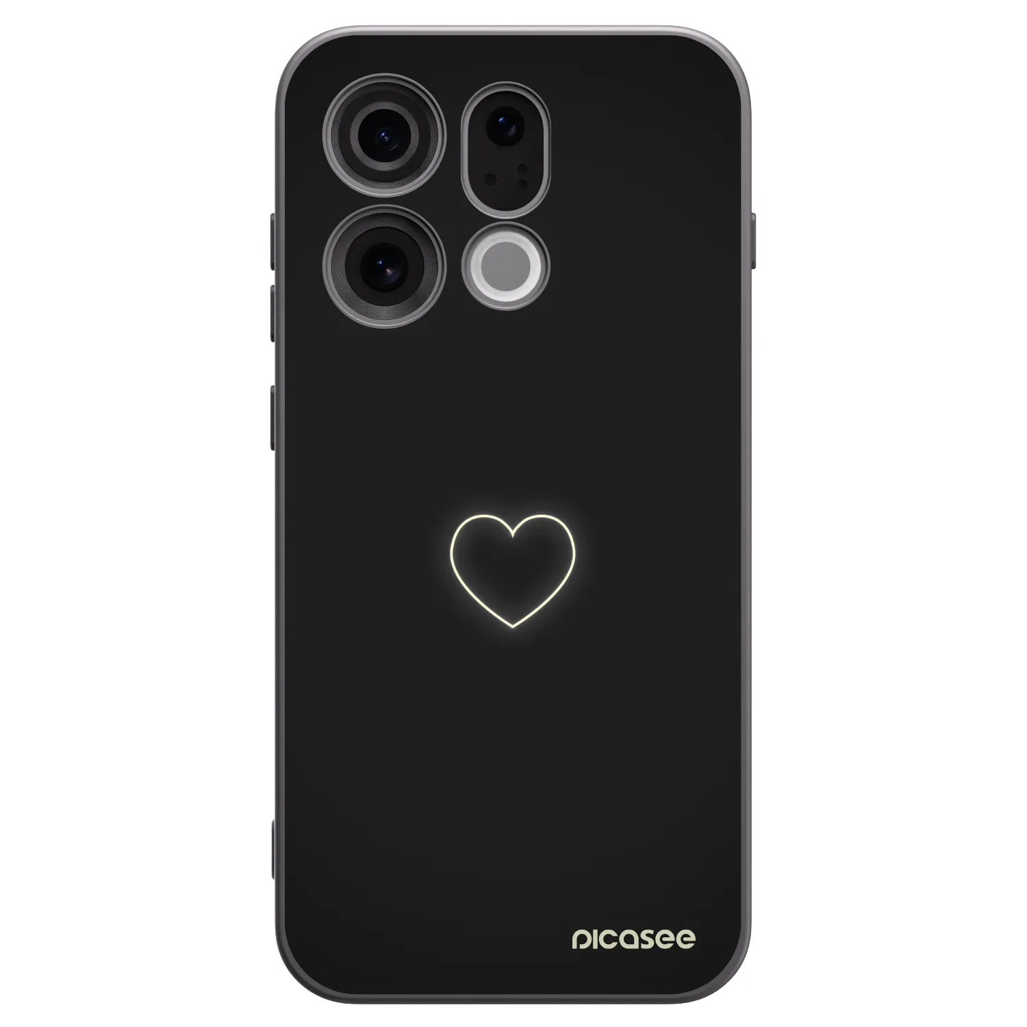 Picasee OPPO Find X9 Hülle - Schwarzes Silikon - Heart