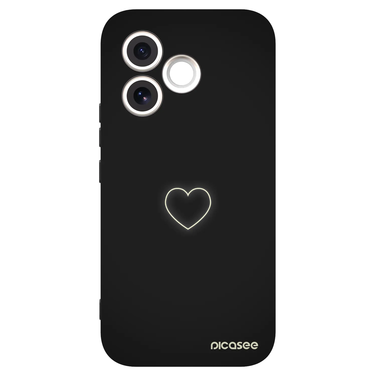 Picasee Honor 600 Lite Hülle - Schwarzes Silikon - Heart