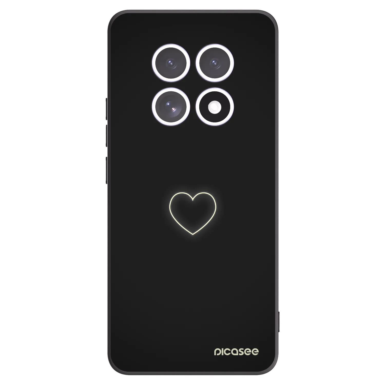 Picasee Xiaomi Redmi Note 15 5G Hülle - Schwarzes Silikon - Heart