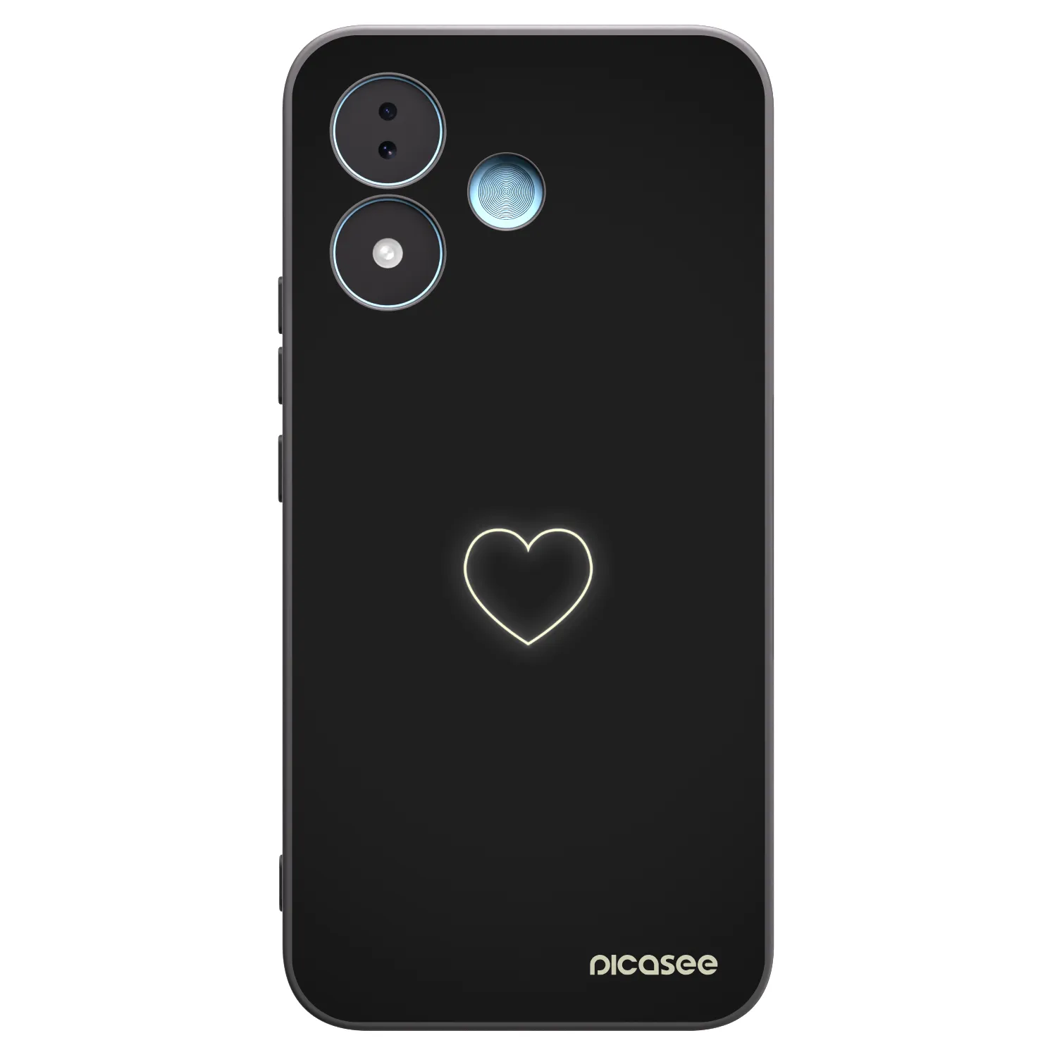 Picasee Xiaomi Redmi Note 17 5G Hülle - Schwarzes Silikon - Heart