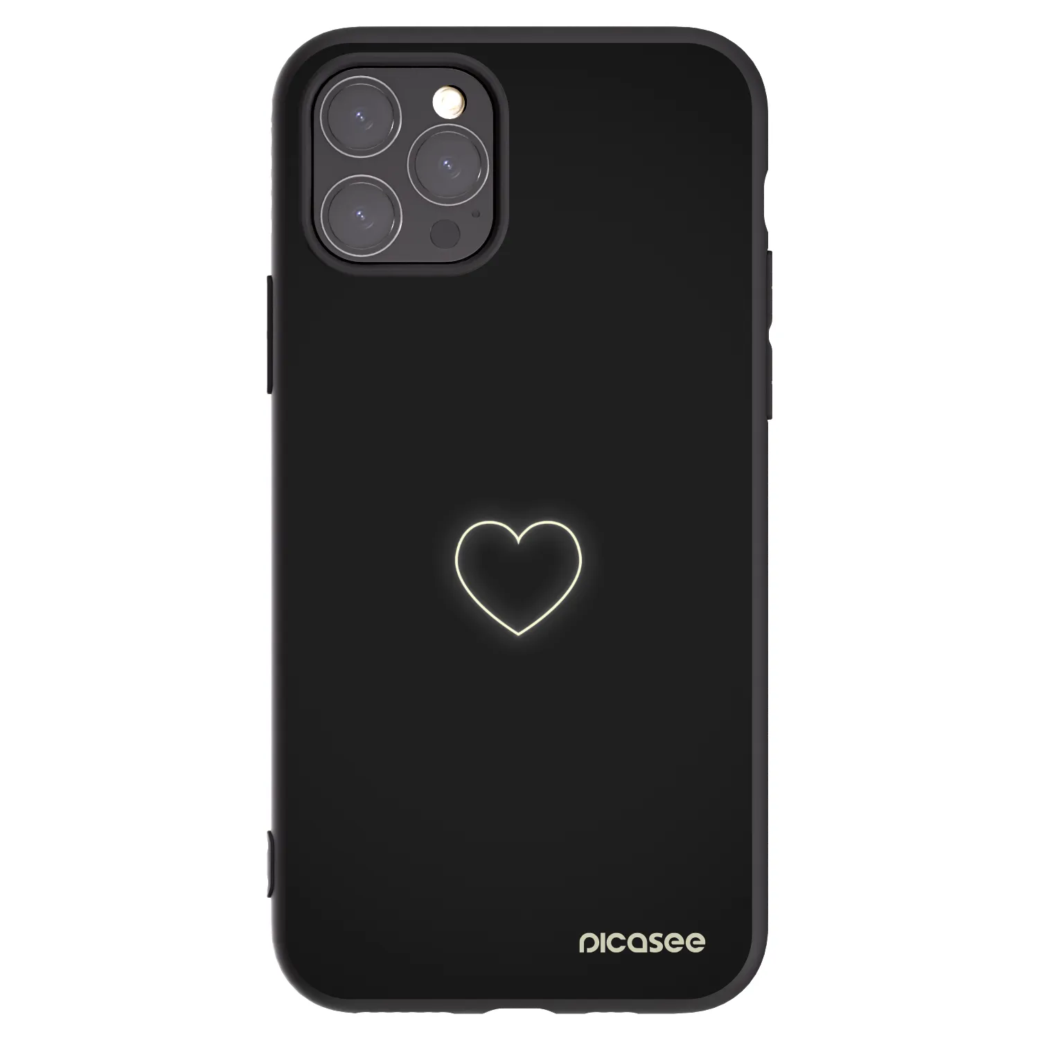 Picasee Apple iPhone 11 Pro Hülle - Schwarzes Silikon - Heart