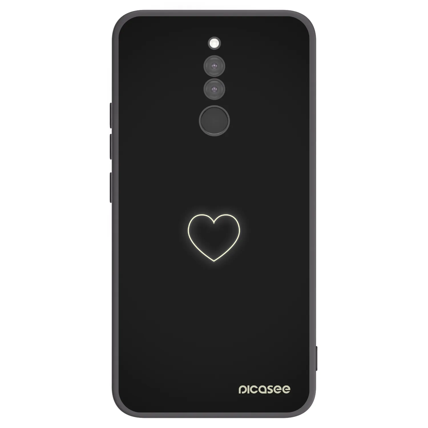 Picasee Xiaomi Redmi 8 Hülle - Schwarzes Silikon - Heart