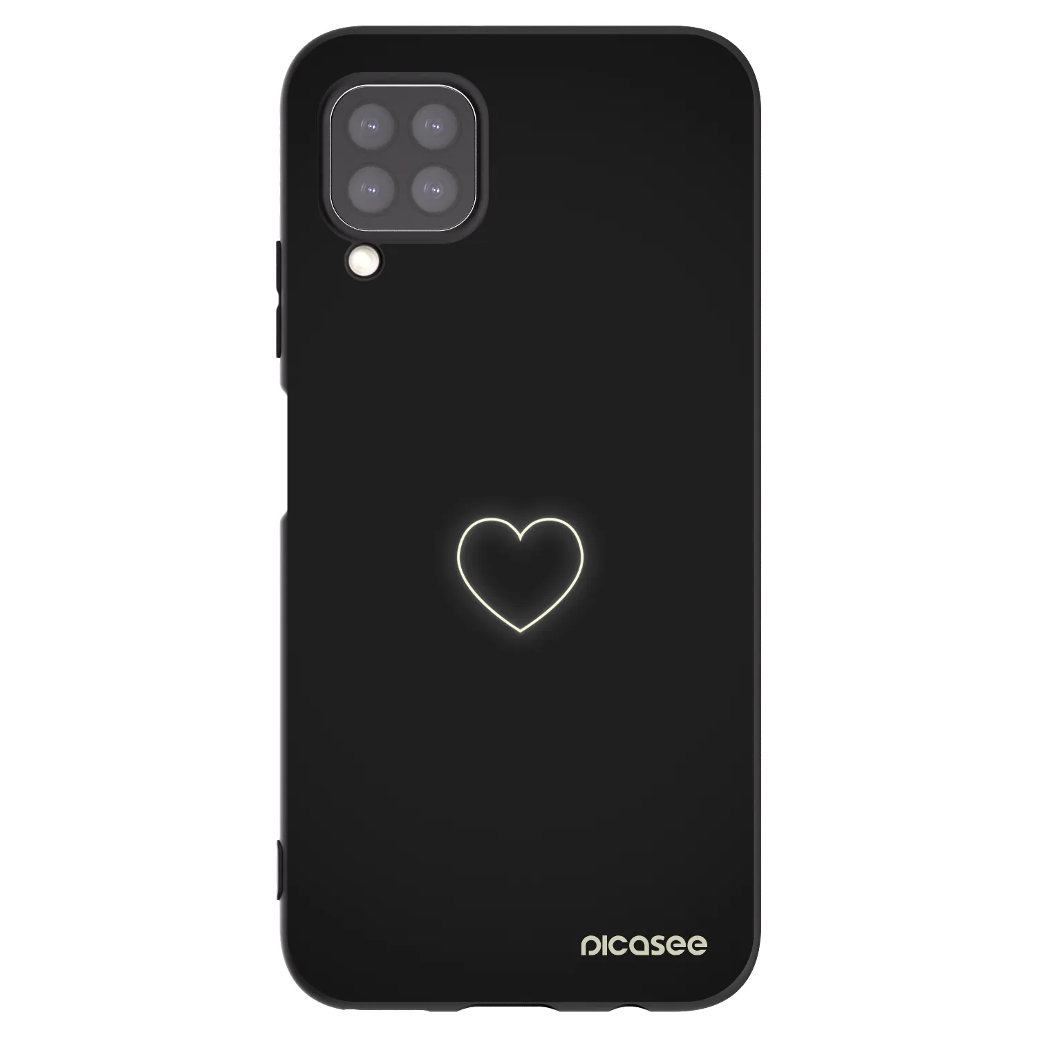 Picasee Huawei P40 Lite Hülle - Schwarzes Silikon - Heart