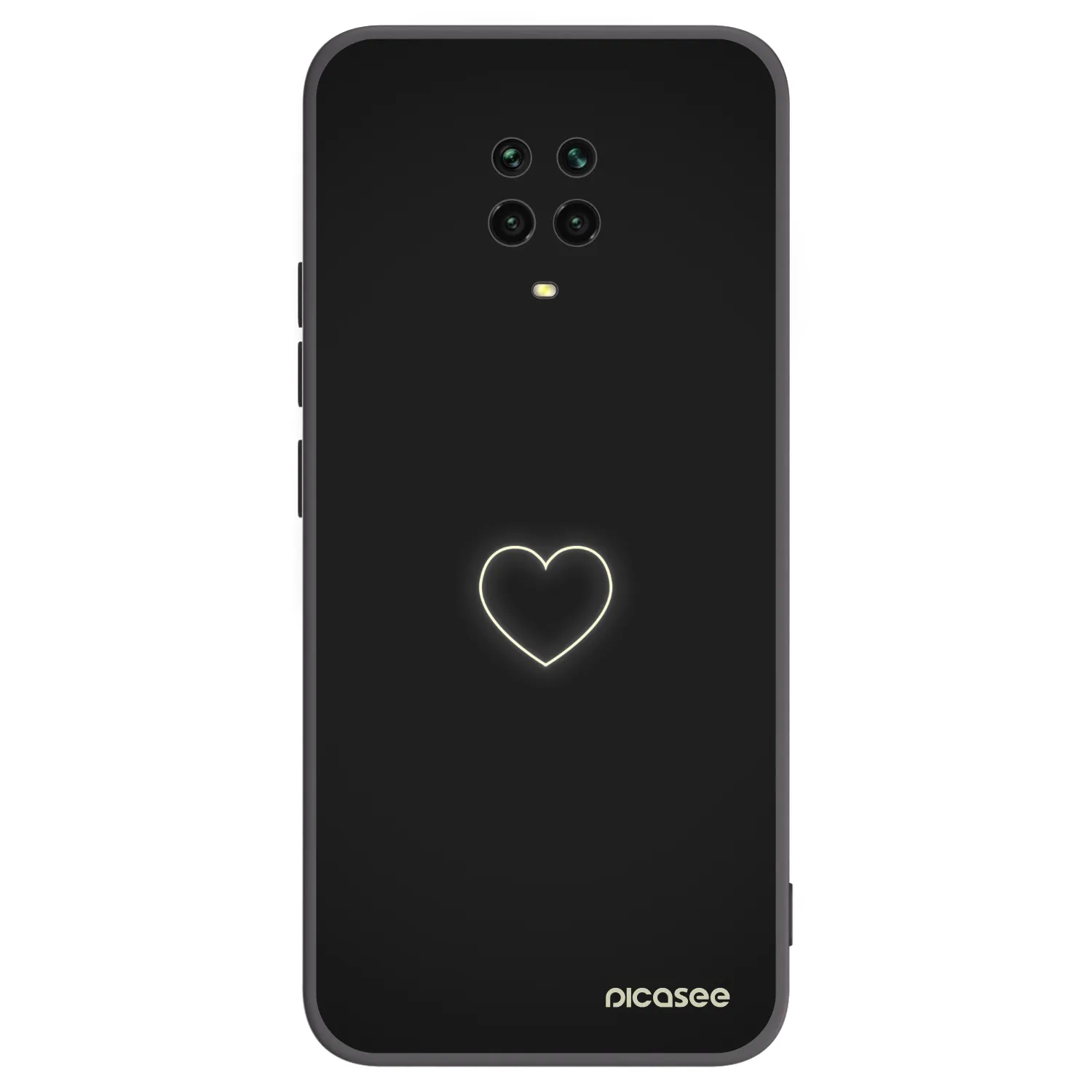 Picasee Xiaomi Redmi Note 9 Pro Hülle - Schwarzes Silikon - Heart