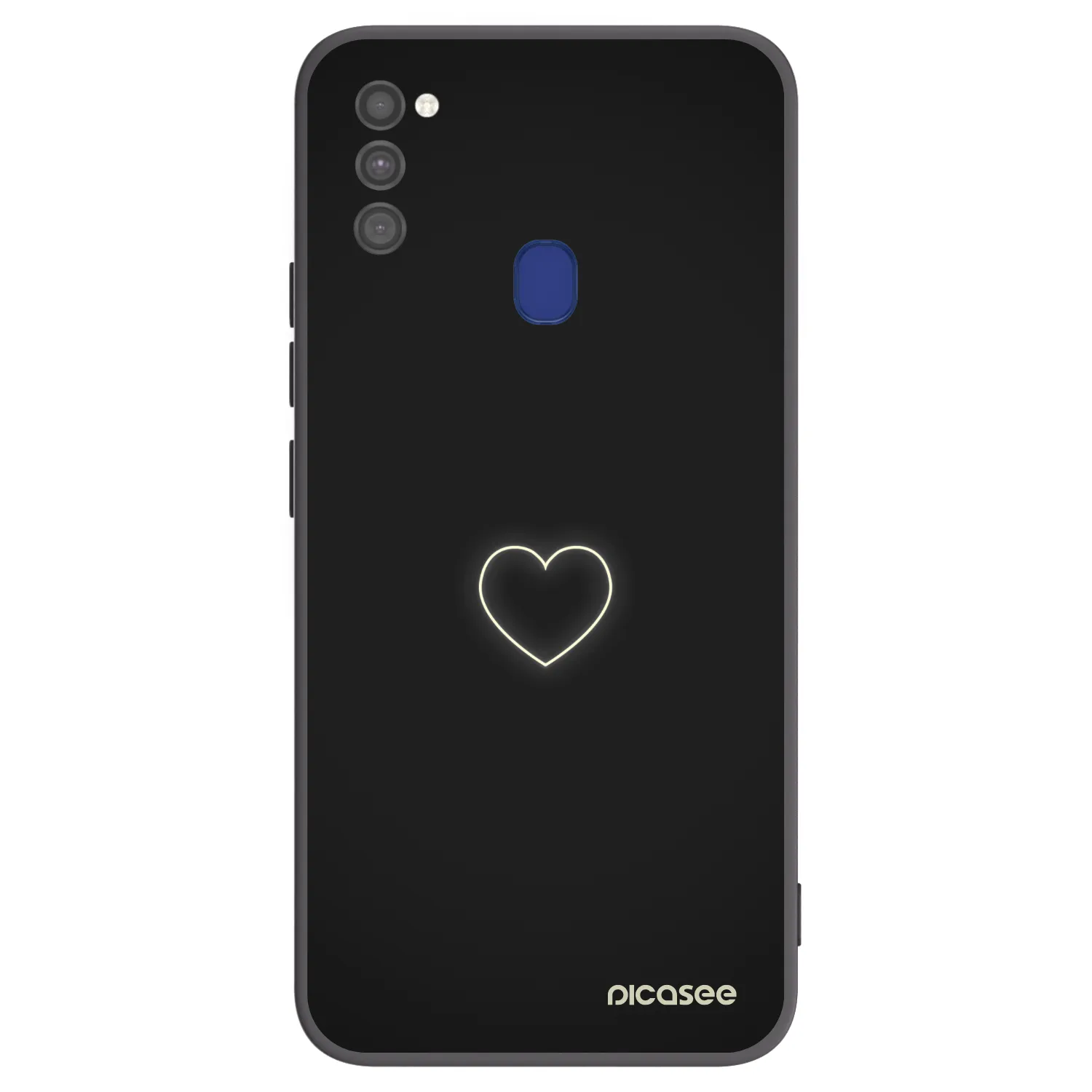 Picasee Samsung Galaxy M21 M215F Hülle - Schwarzes Silikon - Heart