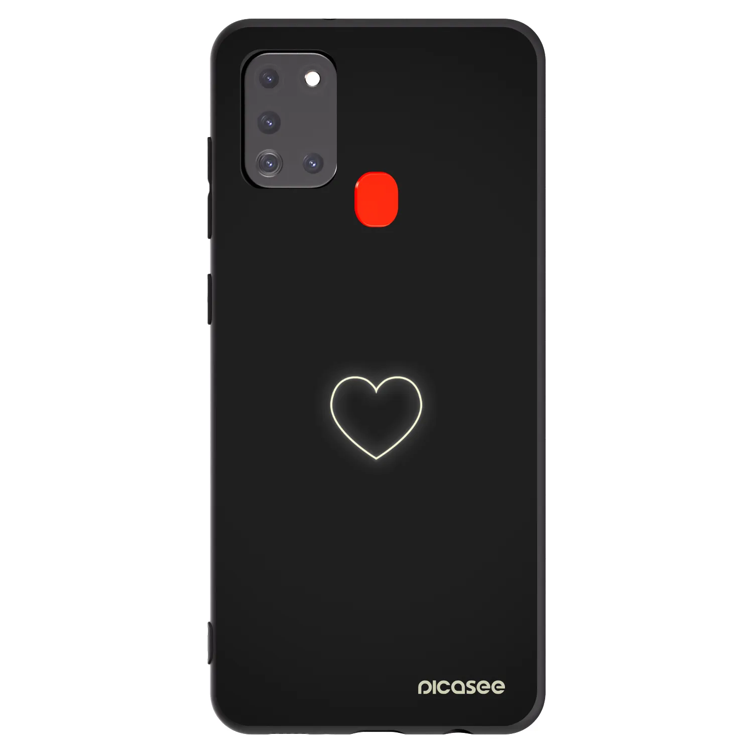 Picasee Samsung Galaxy A21s Hülle - Schwarzes Silikon - Heart
