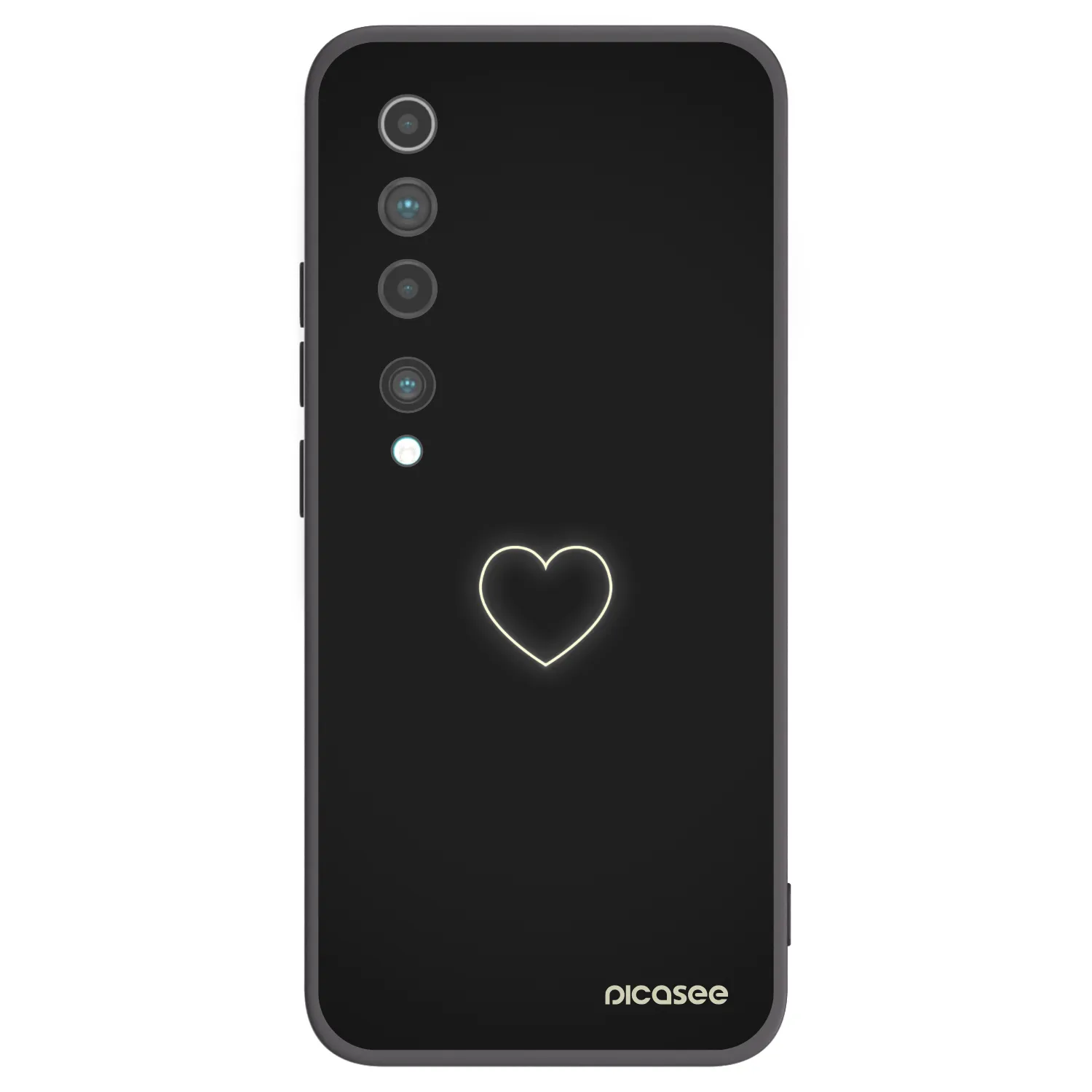 Picasee Xiaomi Mi 10 Hülle - Schwarzes Silikon - Heart