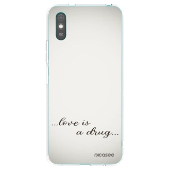 Picasee Xiaomi Redmi 9A Hülle - Transparentes Silikon - Love is a drug