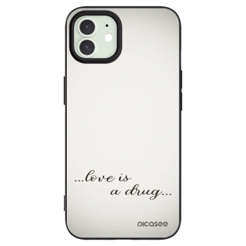 Picasee Apple iPhone 12 Hülle - Schwarzes Silikon - Love is a drug