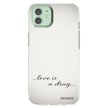 Picasee Apple iPhone 12 Hülle - Transparentes Silikon - Love is a drug