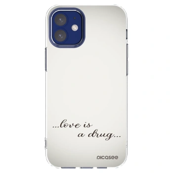 Picasee Apple iPhone 12 mini Hülle - Transparentes Silikon - Love is a drug