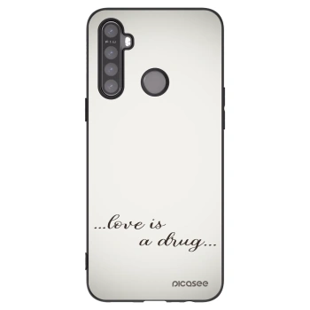 Picasee Realme 5 Hülle - Schwarzes Silikon - Love is a drug