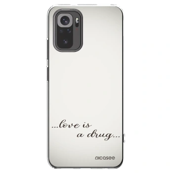 Picasee Xiaomi Redmi Note 10S Hülle - Transparentes Silikon - Love is a drug