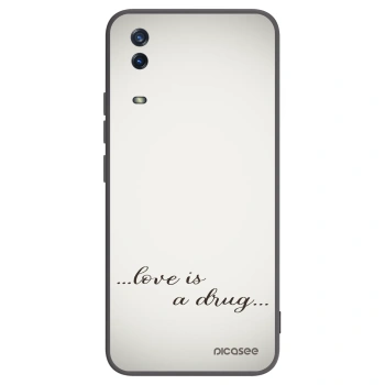 Picasee Vivo Y11s Hülle - Schwarzes Silikon - Love is a drug
