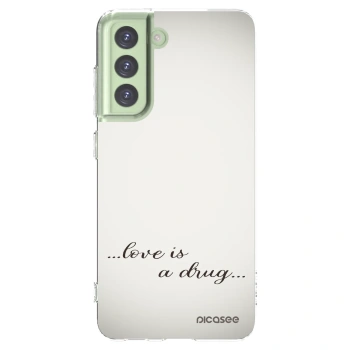 Picasee Samsung Galaxy S21 FE 5G Hülle - Transparentes Silikon - Love is a drug
