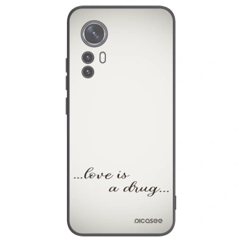 Picasee Xiaomi 12 Hülle - Schwarzes Silikon - Love is a drug